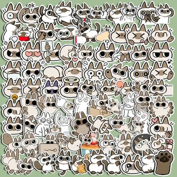 100buc Autocolante de Desene animate Drăguț Ins Versiunea coreeană de Mici Pasta de Fasole Pisica Siameza Caz de Telefon Autocolante Halloween Cadouri de Vânzare Fierbinte