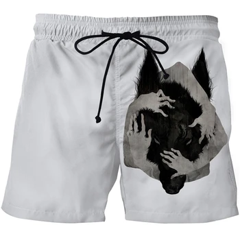 2021 pantaloni Scurți Bărbați și Femei Casual de Vara pantaloni Scurți de Plajă 3D Amuzant Pantaloni de Plajă Coyote Model de Îmbrăcăminte pentru Bărbați pantaloni Scurți XS-6XL