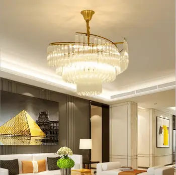 Nordic camera de Cristal Candelabru modern restaurant de lux de lumină lampă de agățat dormitor scara hotel decor Corpuri de Lampă