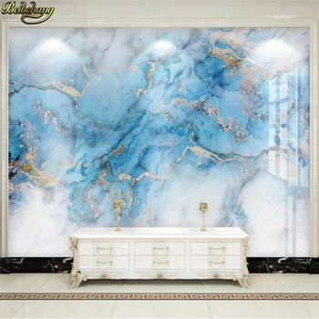 beibehang 3d tapet mural modern, high-end de lux lumina albastru infiltrarea de cerneală de aur placi de marmura TV de fundal de hârtie de perete