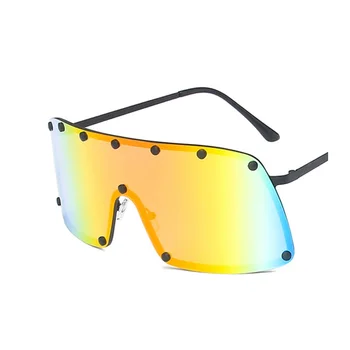 Supradimensionate Shield Vizieră de Soare Femei Bărbați Windproof Ochelari Pătrați O Bucată de Oglindă Ochelari de Nuante Sport UV400 Oculos Gafas