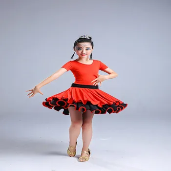 Copii dans latino practică haine de performanță arată concurs de fete de îmbrăcăminte stil nou de dans costume