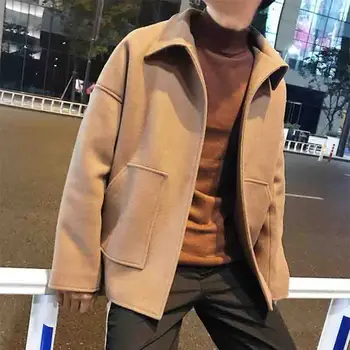 Retro haine de lucru butonul de free Rever scurt lână canadiană versiunea coreeană de iarnă pierde casual pentru bărbați haina de lână Pieptănată