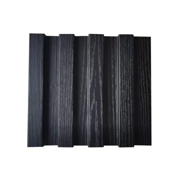 10 Buc Lemn Panouri de Perete 2300X147X18MM Decoratiuni Interioare B1 Rata de Foc Decor Materiale Negru
