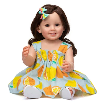 55cm Silicon Renăscut Baby Girl Doll Cammi Copil Jucarii de Baie de Ziua de nastere Cadou de Crăciun