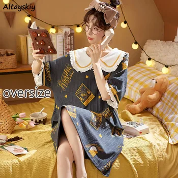 Cămăși de noapte & Sleepshirts Femei Licitație 4XL Doamnelor Vara Homewear Elevii coreeană Stil All-meci Casual Minunat Elegant Chic Fierbinte
