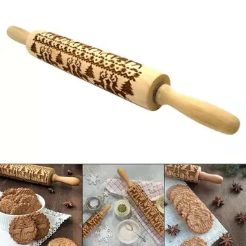 Noi Frunze De Cerb De Crăciun Din Lemn, Sucitor Relief Cookie-Uri De Copt Tăiței Biscuit Tort Fondant Aluat Role Model Fulg De Nea