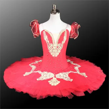 Ieftine De Înaltă Calitate Personalizate Dimensiune 12 Straturi Fete Femei Adulte Concurs De Performanță Poarte Roșu Profesionale Costum De Balet Tutu