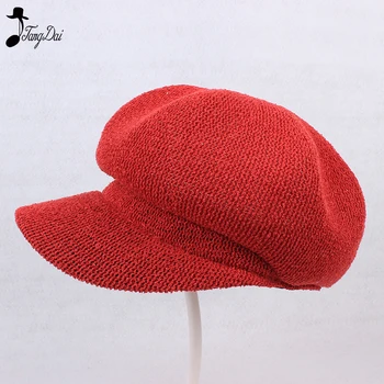 2018 Octogonal Capac De Vară Solid Paie Bereta Pălăria Pentru WomenHollow Afară Palarie De Soare Cele Mai Noi Bereta Capace Pentru Femei