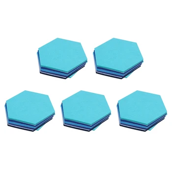 25Pcs Hexagon Simțit Bord Hexagonală Simțit Autocolant de Perete Multifunctional 3D Decorative Acasă Mesaj de Bord Albastru Seria