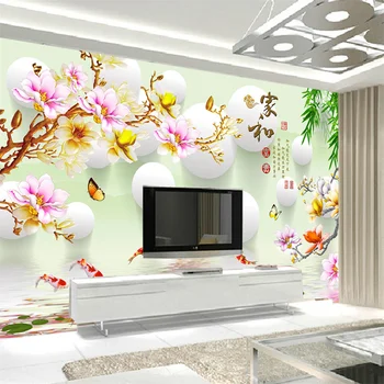 Personalizat muralist și bogat magnolia reflecție 3D stereo фотообои canapea fundal de perete camera de zi dormitor restaurant tapet
