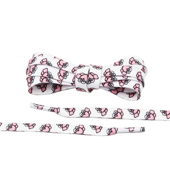 (30 de Perechi/lot) Weiou 0.9 cm Plat Print Adorabil Roz Cutie de Bumbac Șireturi de Pantofi Pentru Femei, Adulți Copii Panza Adidași Șireturile