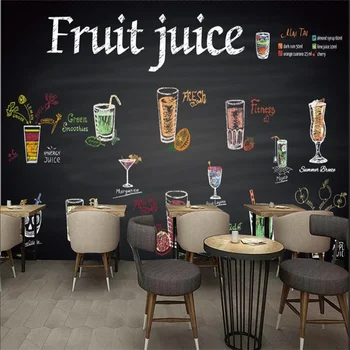 Personalizate de Suc de Fructe, Băuturi Reci Magazin de Ceai gazete de Perete Industriale Decor după-Amiaza Snack Bar Fundal picturi Murale 3D Tapet