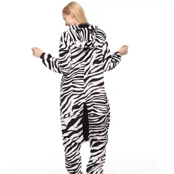 Adulți Kigurumi Zebra Seturi De Pijamale Pijamale Pijama Animal Costum Cosplay Femei Îmbrăcăminte De Iarnă De Animale Drăguț Costum De Iarnă