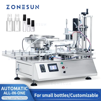 ZONESUN ZS-AFC7 Automată Flacon de Sticlă de Lichid de Umplere Plafonarea Mașină Magnetic Pompa Dropper Esențiale Parfum Picătură de Umplere