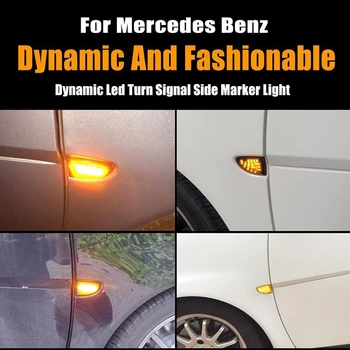 2 buc/set Amber Lumină Dinamică Secvențială a CONDUS Aripa Fata Lampă de poziție Laterală se Potrivesc pentru Mercedes-Benz Smart W451 2007-2014