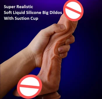 Super Realist Din Silicon Moale Mari Dildo Cu Ventuza Penis Artificial Penis Femei Masturbare Adult Jucării Sexuale Pentru Femei
